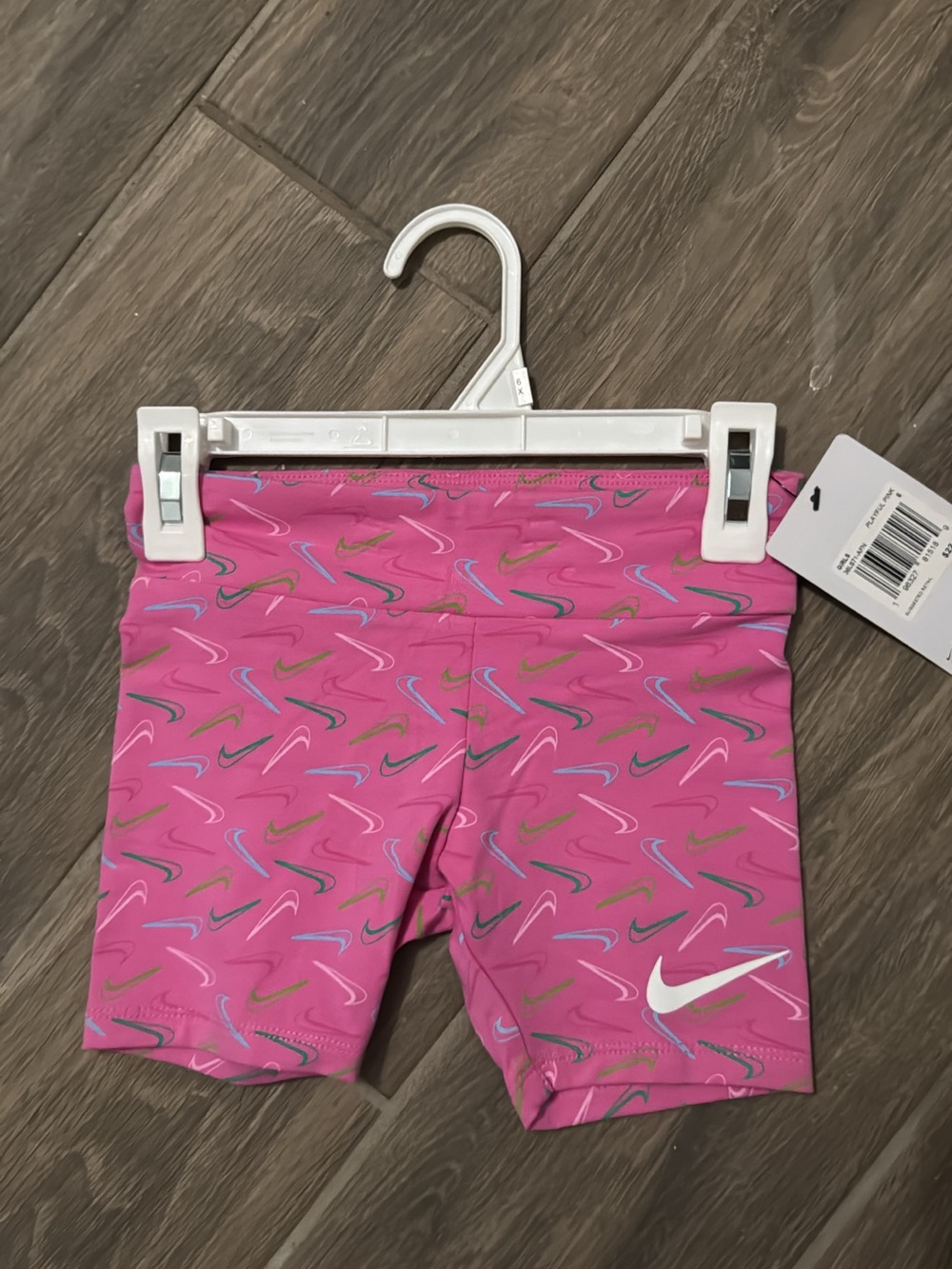 Nike Pink Multi-Swoosh Girls Bike Shorts